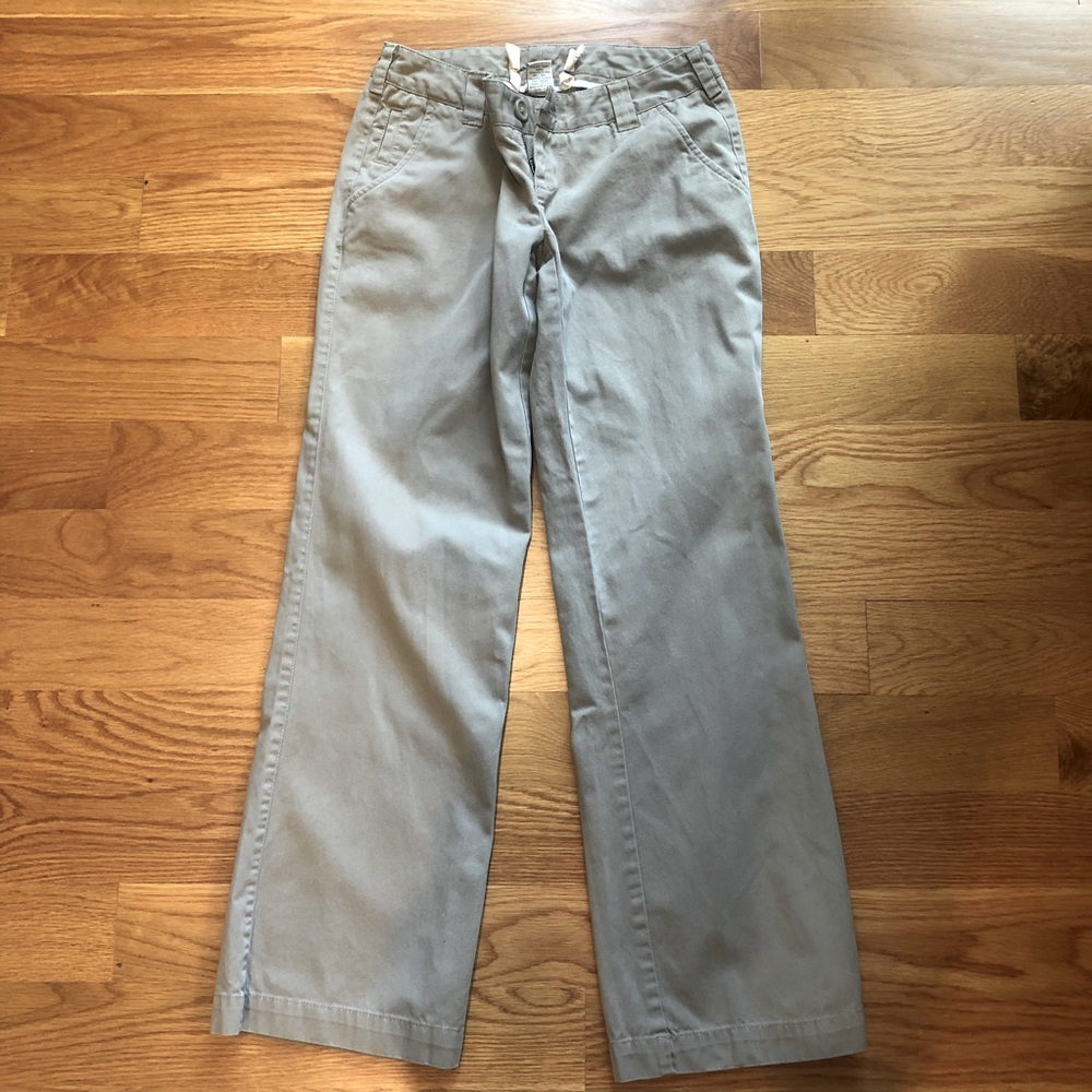 London Fog The Eva Fit Low Rise Tan Khaki Bootcut Leg Pants 0 Short